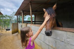 cavalo com menina rancho sao jorge